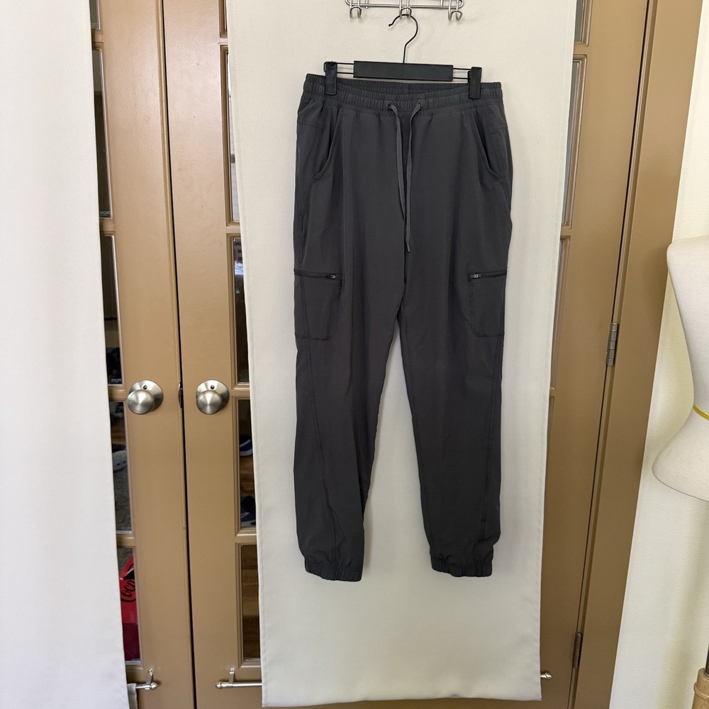 Eddie Bauer Womens 6 Grey‎ Fleece Lined Cargo Joggers Pants Outdoors Pockets